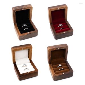 Sacchetti per gioielli Scatola di legno Organizzatore di gioielli Piccolo legno Per CASE Collana Anello Vetrina con fodera in flanella Regalo da uomo