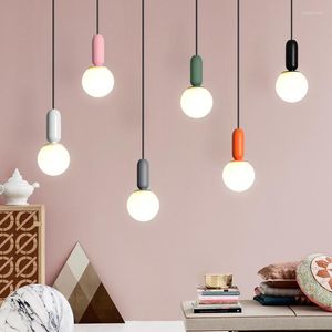 Pendant Lamps Nordic Led Iron Chandelier Light Deco Chambre Kitchen Dining Bar Commercial Lighting Living Room