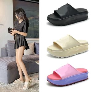 Sandals Fashion Macaron Slippers Ladies Summer Beach Stripes Casual Flip Flops Heightening Slippers Designer Slippers Sandals Cotton Fluffy Fur Slippers slide