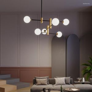 Avizeler Modern Led Süt Beyaz Top Cam Kolye Lamba Oturma Odası Restoran Lobi Kapalı Dekor Aydınlatma Fikstür