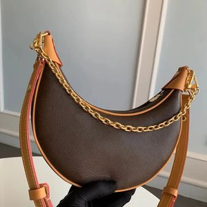 Bolsa de moda de designer de primeira linha de ombro de lunar 23 cm bolsa crescente bolsa de baguete saco delicado knockoff m81098 com caixa