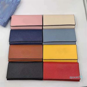 Designerväskor unisex plånböcker handväska lång koppling 8 färg tre vikar byte kort mynt påse hårdvara dam plånbok handväska