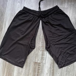 Männer Hosen Sommer Eis Seide Casual Doppel-köpfigen Unsichtbaren Reißverschluss Offenen schritt Männer der Outdoor Bequemlichkeit Sex Shorts männer Mode