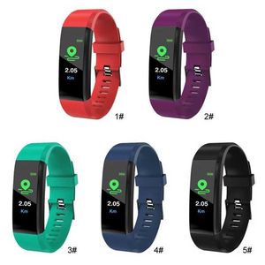 115 Smart Plus Id115 2024 Bracelet For Screen Fitness Tracker Pedometer Watch Counter Heart Rate Blood Pressure Monitor Smart Wristband Colorful8nh8