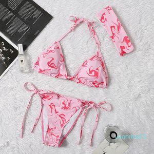 Summer Bikini Push Up Bathing Micro Swimsuit 3 Piece Pink Sportswear Bra Tight Dress Bandage Triangle Nylon Teen Beachwear Rompers