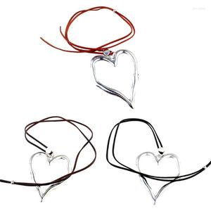Chains Gothic Style Leather Cord Necklace Punk Collar For Girl Streetwear Chocker