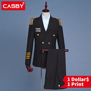 Men's Suits Blazers Men Captain Suit Double breasted Suit Evening Tassel Shoulders Military Costume Performance Costume Pographing Props Costume 230608