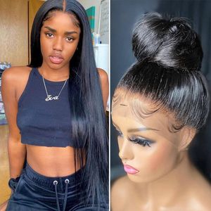 Bone Straight Wig 360 Lace Front Human Hair Wig For Black Women Brazilian Transparent Lace Wig 30 40 Polegada Hd Lace Frontal Wig