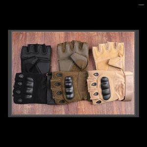 Cycling Gloves Half Finger Type Military Men Combat Outdoor Tactical Anti-Slip Sport Shooting Hunting