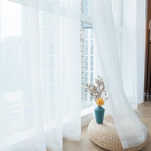 Curtain White Window Tulle For Living Room Bedroom Kitchen Finished Sheer Treatment Home Decoration Panel