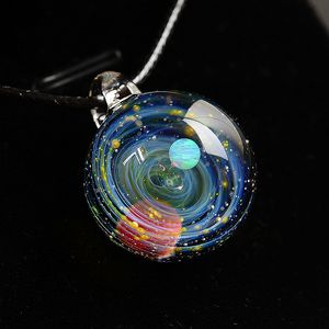 Hänge halsband lko nebula kosmiska handgjorda opal galaxglashänge med rep halsband män kvinnor par smycken valentins dag närvarande 230608