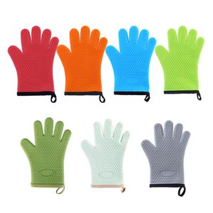 Oven Mitts 1PC Silicone Cotton Gloves Insulation Baking Microwave Kitchen Antislip BBQ Mitt Pot Holder 230608