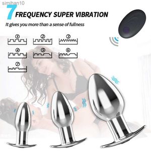 Remote Control Metal Butt Anal Plug Vibrator Wireless G-Spot Dildo Female Sex Products Sexy Toys for Women Adults Men 18+ Shop L230518