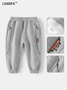 Shorts LJMOFA Brand Children Trousers for Boys Fall Winter Fleece Thickening Sport Casual Long Pants 28Y Kids Baby Clothes D333 230608