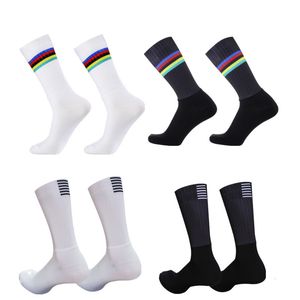 Sports Socks Pro Team Aero Cycling Anti Slip Silicone Road Bike Men Sport Calcetines Ciclismo 230608