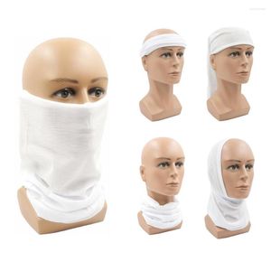 Halsdukar vit cykel fiske pannband utomhus sömlösa bandanas mask buffs nack varmare gaiter ansikte sköld halsduk män kvinnor balaclava