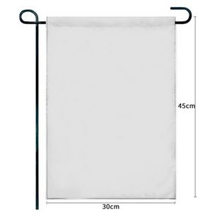 Blank Sublimation Garden Flag 100% polyester 3 layers white banner flags triple ply with black Shading cloth Heat transfer Double sides printing banners JN09