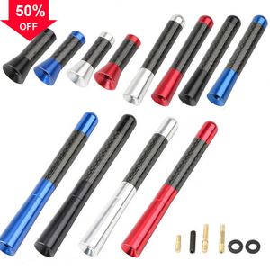 Neue Universal Carbon Faser Auto Antenne Auto Dach Antenne Set 3,5 cm 8 cm Rot Blau Silber Schwarz Auto außen Dekor Zubehör