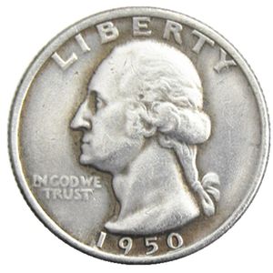 Moeda banhada a prata dos EUA 1950 P/D/S Washington Quarter Dollars