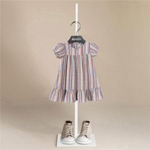 Vestidos de menina verão vestido de bebê menina manga curta princesa roupas infantis estilo grupo étnico vestir algodão moda infantil 1-7 anos 230608