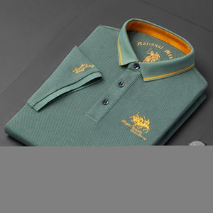 Mens Polos Highend Brand Cotton Fashion Embroidered Polo Shirt Summer Casual Business ShortSleeved Tshirt Lapel Trend Top 230609