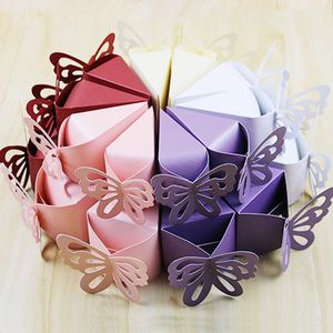 Gift Wrap 2550Pcs Butterfly Cake Candy Box Folding DIY Wedding Favor Gifts Box Packaging Baby Shower Christmas Birthday Party Decoration 230608
