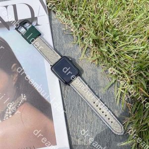 Apple Watch için Moda Tasarımcısı Akıllı Kayış 42mm 38mm 40mm 44mm Iwatch 2 3 4 5 İzleme Bandı Deri Bilezik Stripes Band Saat Bantları DGGE