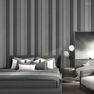 Bakgrundsbilder Nordic Ins Gray Beige Black Stripe Wall Paper Non Woven Roll For Living Room Sovrum Mural Papel de Parede