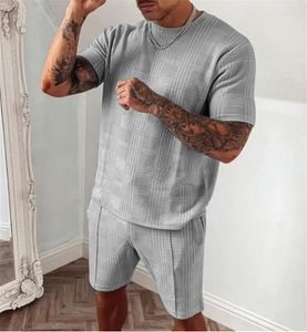 Men's Tracksuits 2023 Summer Light Luxury Fashion Men Casual Suit Comfortable Short-sleeved Shorts Boutique Clothing Simple Style