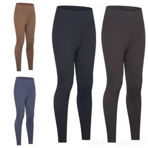 Lu hizalama lu kadın spor yogas pantolon kalça kaldırma egzersiz uzunluğu pantolon çıplak sıkı koşu uzun legging elastik fitness eşofman