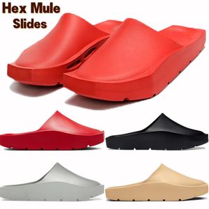 Hex Mule Slides Terlikleri Üniversite Kırmızı Eilish Siyah Siyah Altın Işık Gümüş Tasarımcı Erkek Slayt Slayt Sandalet Yaz Plajı Sıkıcı Kadınlar Flip Flop Sandal