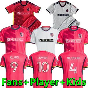 2023 2024 St. L Ouis City Soccer Jerseys Nowe St Louis'red'red'Gioacini Vassilev Bell Pidro Football Shirt Home Player Wersja Fan Men Kids Jersey