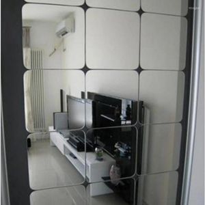 Väggklistermärken 15st spegel klistermärke fyrkantig självhäftande akrylplattor för sovrum badrum heminredning väggmålning