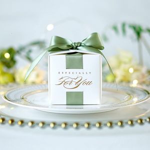 Prezent Wrap Wedding Favours pudełko pudełka pamiątki pudełko prezentowe z wstążką pudełka na cukierki do chrzestu baby shower urodzinowe imprezy 230608