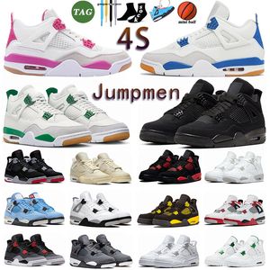 Designerskor Nya basketskor Herrens kvinnors tränare Jumpman 4 Military Black Cat 4s J4 Red Thunder University Blue Sail 4 Midnight Navy Mens Ourdoor Sneakers