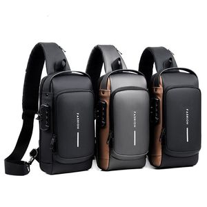 Bolsas ao ar livre anti-roubo masculinas à prova d'água USB Oxford bolsa tiracolo multifuncional bolsa tiracolo de ombro curta viagem mensageiro pacote de peito para homem 230608