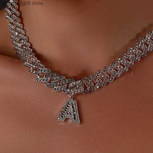 Подвесные ожерелья моды панк хип-хоп a-Z Начальное ожерелье для женщин, мужчины Оптовые хрусталл Новый Майами 26 буквы кубински