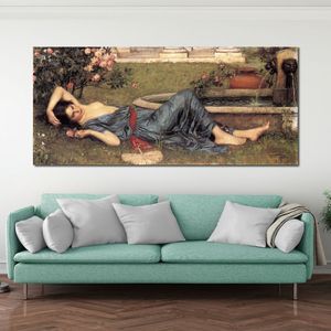 Quadro su tela Sweet Summer John William Waterhouse Riproduzione del dipinto Ritratto dipinto a mano Opera d'arte per la decorazione della parete del bar del club