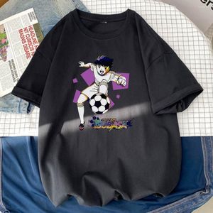 Camisetas Masculinas Captain Tsubasa Estampado Man Camisa Esporte Estilo Camiseta de Alta Qualidade Moda Confortável Manga Curta Masculina