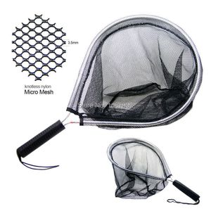 Fishing Accessories SAMSFX Fly Fishing Landing Net Catch and Release Nets Scoop Fish Hold Brail Nylon Mesh Netting Trout Kayak Boating Aluminum Hoop 230608