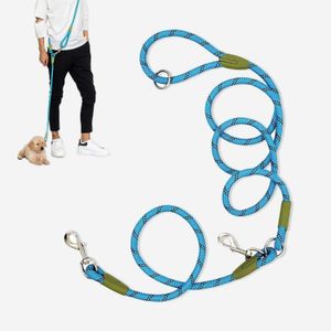 Dog Collars Leashes Reflective Nylon Pet Dogs Chain Traction Rope Leads for Running Free Hands Small Large Walking Z0609