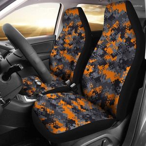 Coprisedili per auto Orange Camouflage Camo Abstract Art Coppia 2 accessori per protezioni anteriori