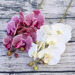 3d liten fjäril orkidé 6 huvuden/bunt falskt blomma hem draperi vägg bröllop dekoration jul diy konstgjorda phalaenopsis gc2174