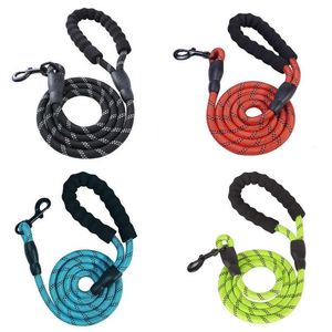 Dog Collars Leashes 150cm Nylon Harness Leash Medium Large Dogs Leads Pet Training Running Walking Safety Mountain Climb Rope Supply Z0609