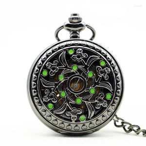 Pocket Watches 5pcs/Lot Vintage Automatic Silver Mechanical Watch Men Hollow Exquisite Chain Clock Pired PJX1132