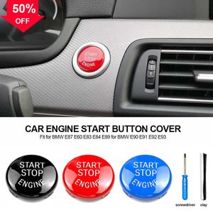 Novo botão de partida do motor de carro 3pcs Substitua a capa Acessórios para interruptores de parada Decoração de decoração para BMW E87 E60 E83 E84 E89 para BMW E90 E91 E92 E93