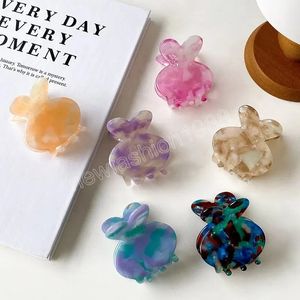 Cute 3.7CM Small Rabbit Bunny Acetate Hair Claw Clips Lovely Bangs Side Clip Hair Accessories For Woman Girls