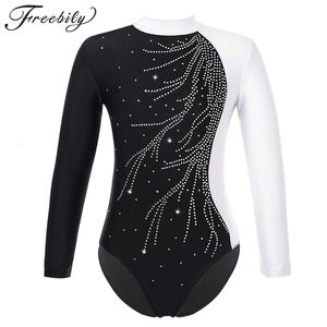 Dance Ribbon Gymnastics Leotard for Girl Kids Long Sleeve Shiny Ballet Tutu Ice Skating Jumpsuit Gymnastic Bodysuit asfecxz cvxd 230608