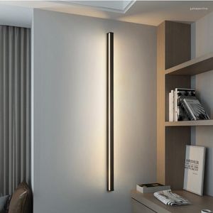 Vägglampa kreativa långa lampor moderna led vardagsrum sängen aluminium sconce belysning fixtur svart konst dekorera