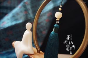 Charms handgjorda vintage chamilia pärlor tofs hänge hanfu klänning fläkt chi-pao hängande dekoration väska förpackning
